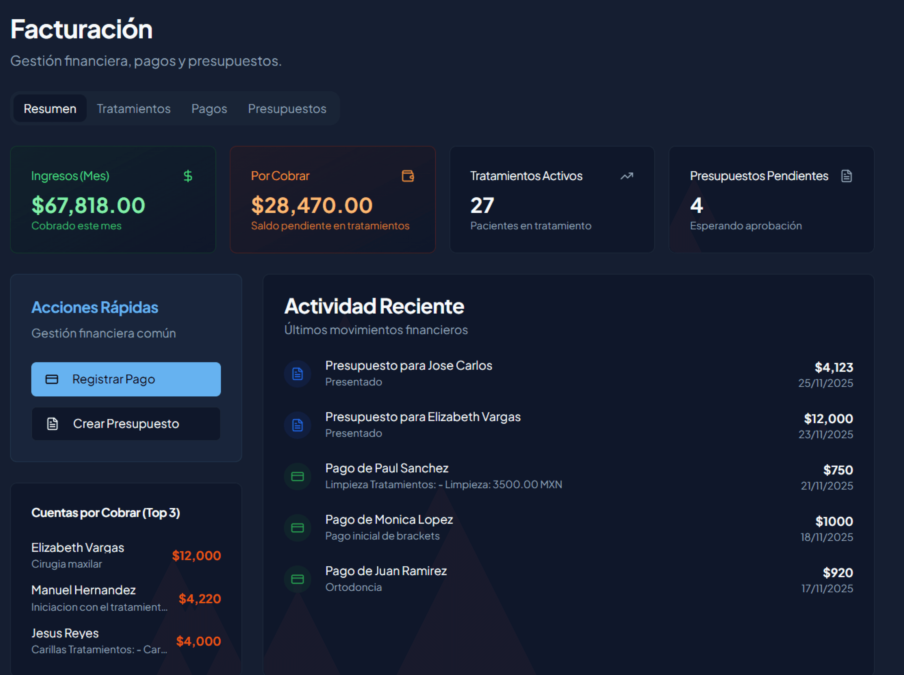 Facturación Simplificada Preview Dark